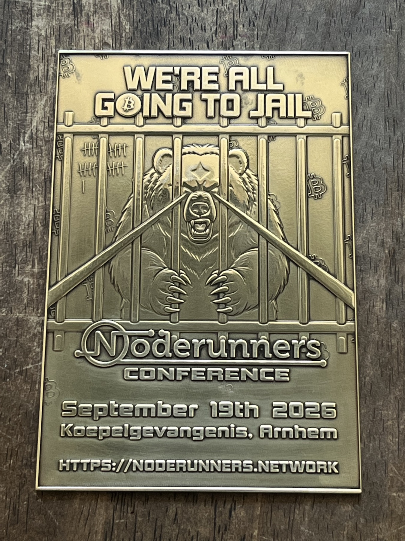 Noderunners Conference Brass Poster Plate